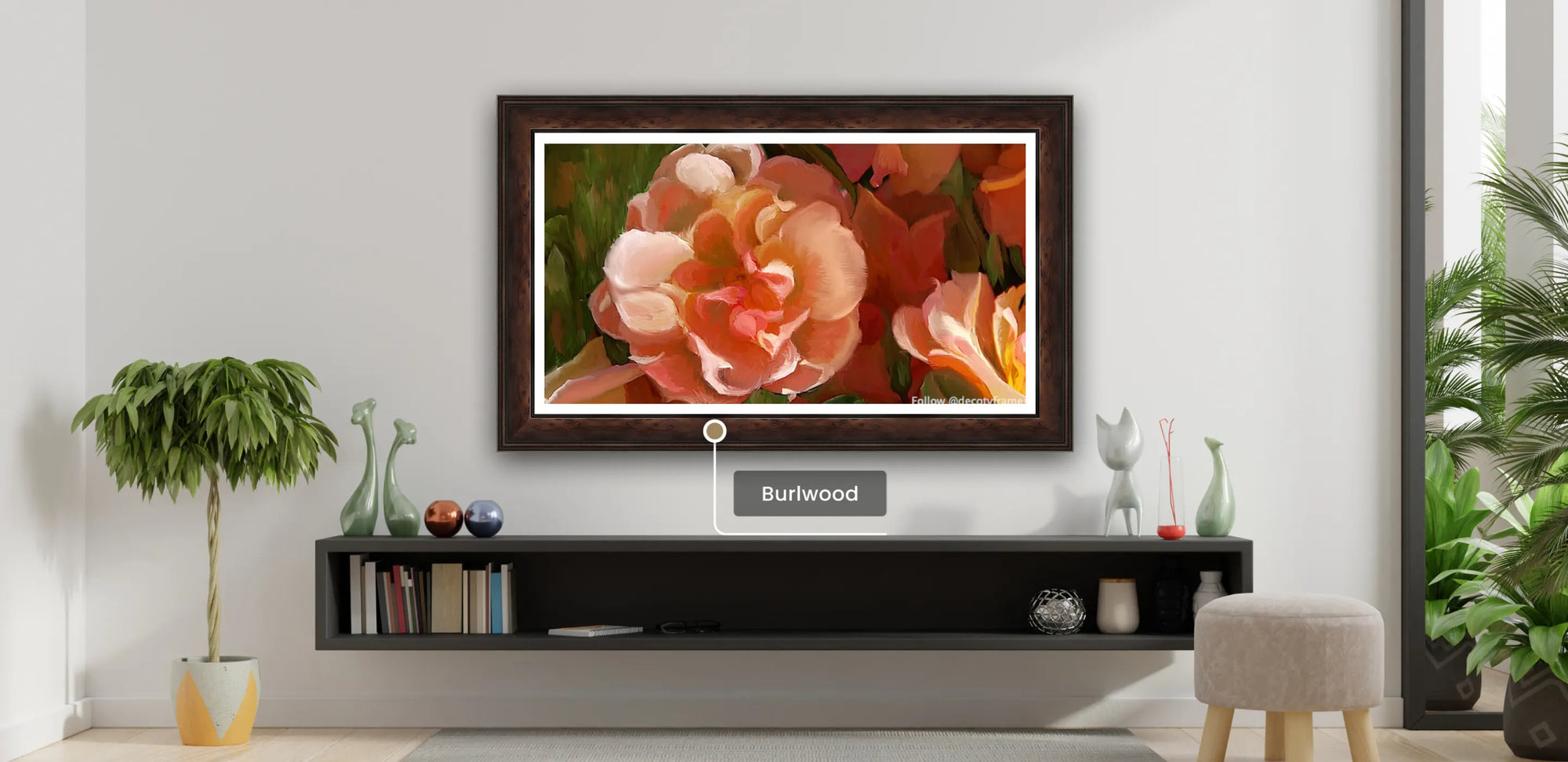 Grain, Character, Home: The Burlwood Frame and the Art of Belonging on Samsung's The Frame and The Frame Pro TVs