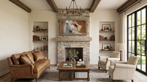 Deco TV Frames Samsung the Frame TV Distressed Barnwood