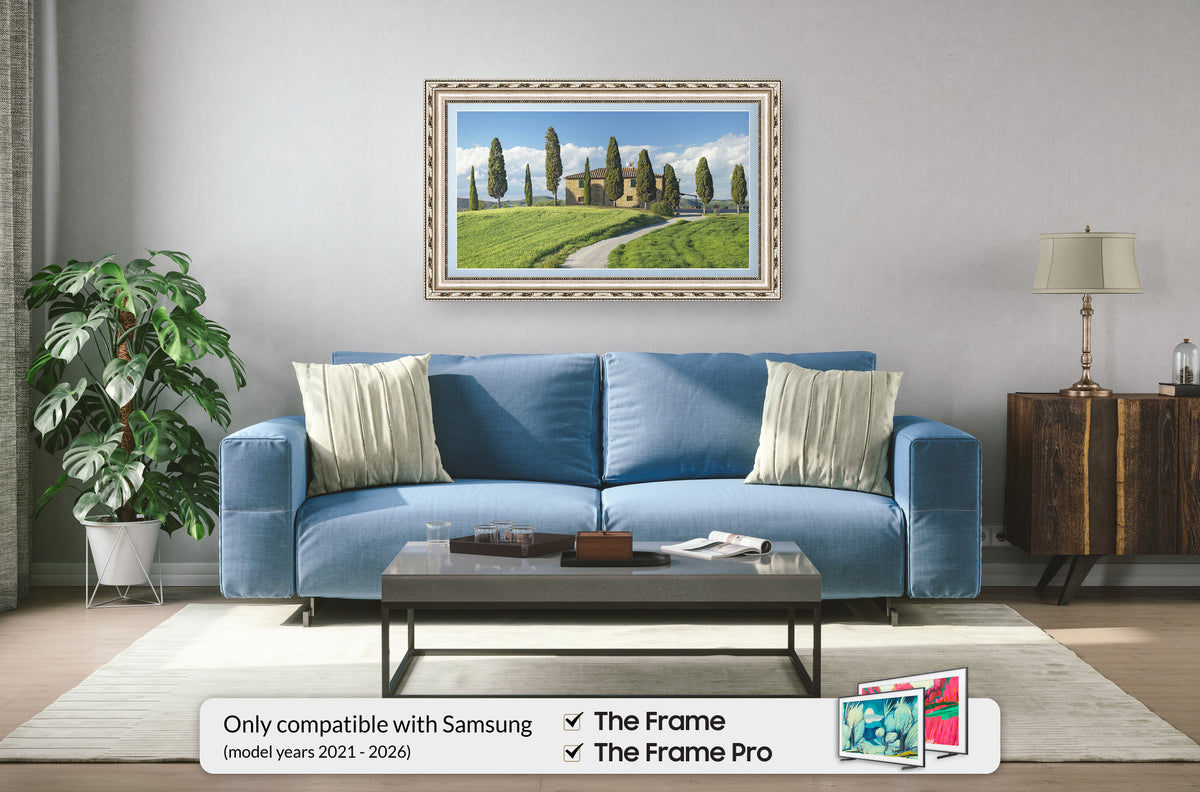 Deco TV Frames Samsung the Frame TV Ornate Silver