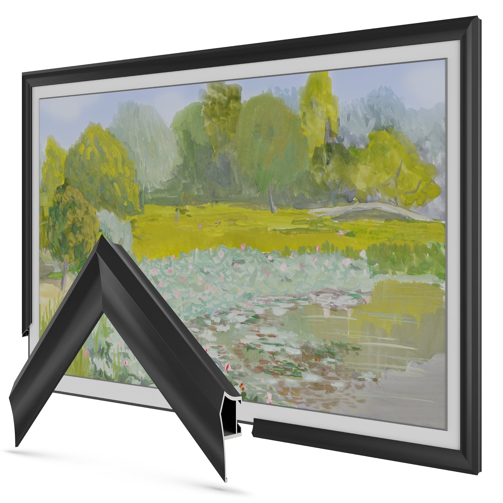 Noir anodisé - Lunette de cadre Samsung prismatique en alliage 