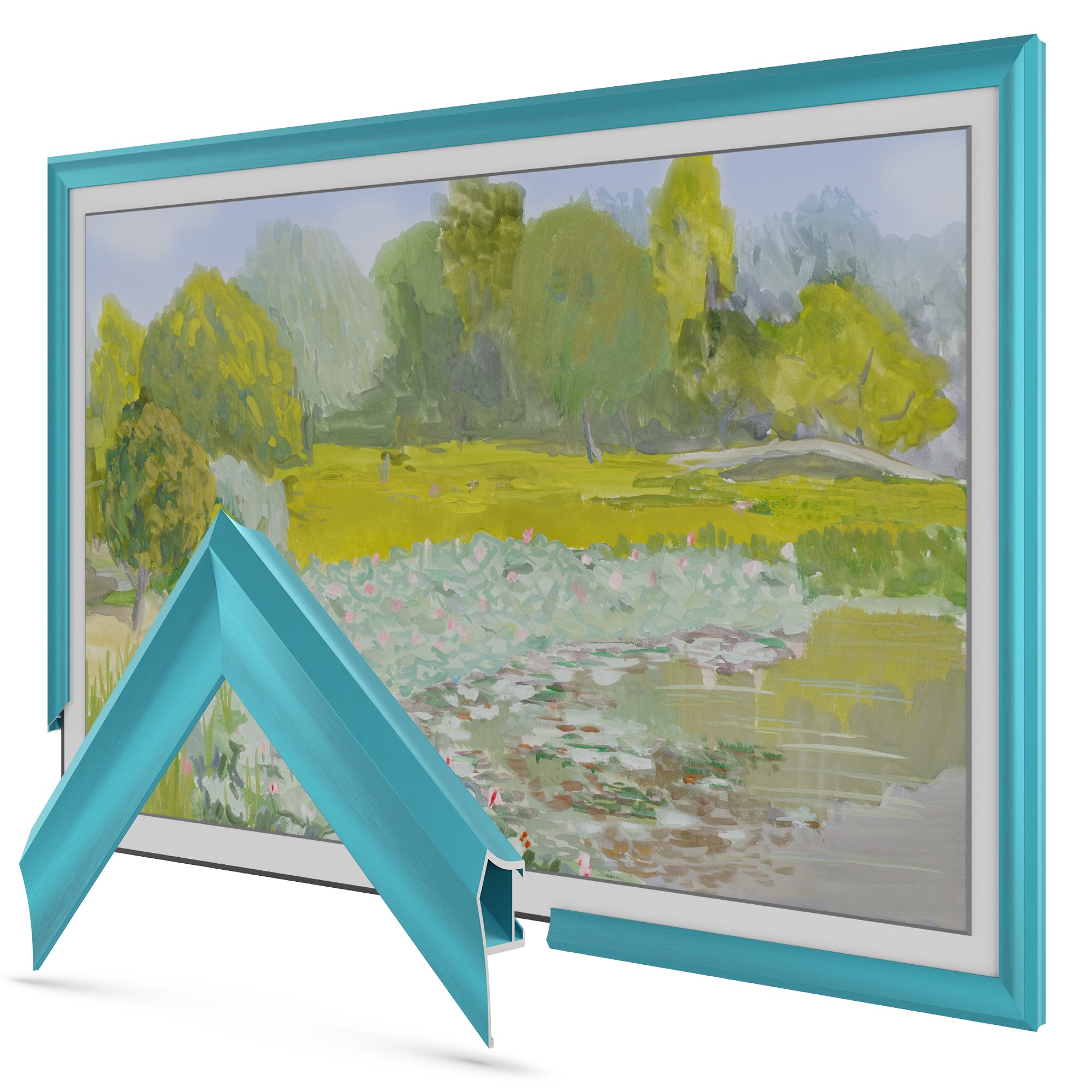 Turquoise des Caraïbes - Lunette de cadre Samsung prismatique en alliage
