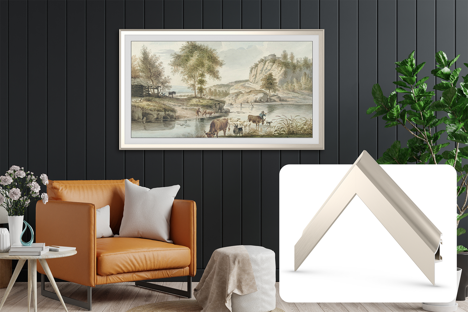 samsung the frame german silver alloy scoop frame