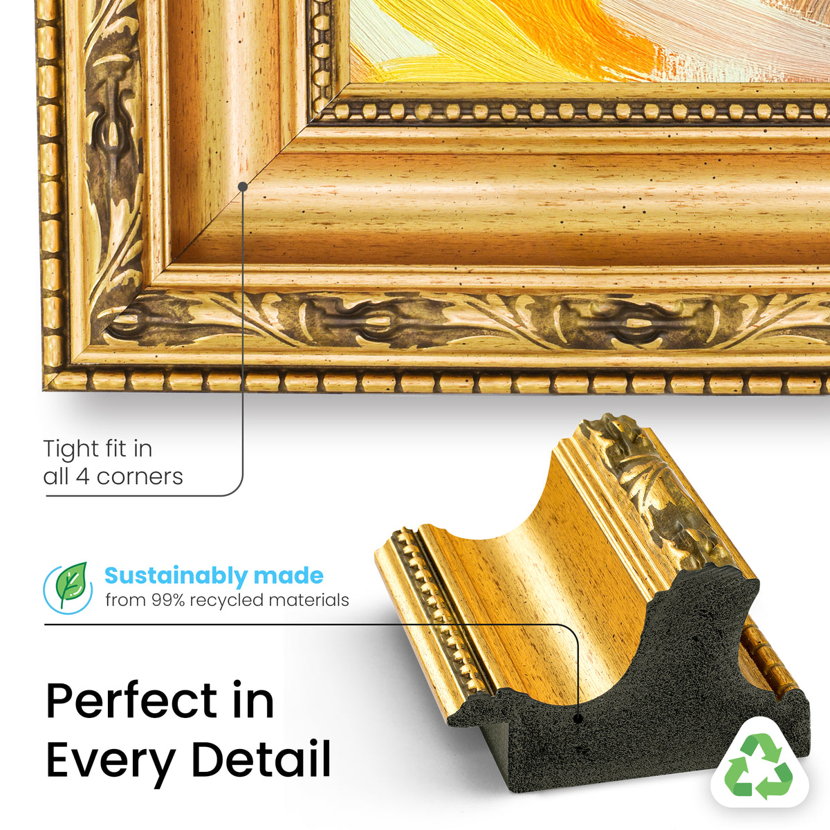 Deco TV Frames Samsung the Frame TV Ornate Gold