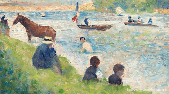 Cheval et bateaux (Étude pour &quot;Les baigneurs à Asnières&quot;) (vers 1883-1884)